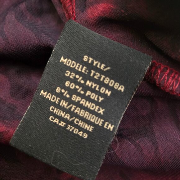 Vintage 90s Red Flocked Velvet Burnout Asian Style Top Size S Gothic Whimsigoth - Picture 14 of 14